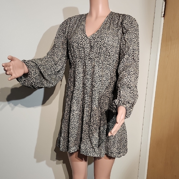 A New Day Black and Cream Ruffled Tiered Sundress - Picture 2 of 8